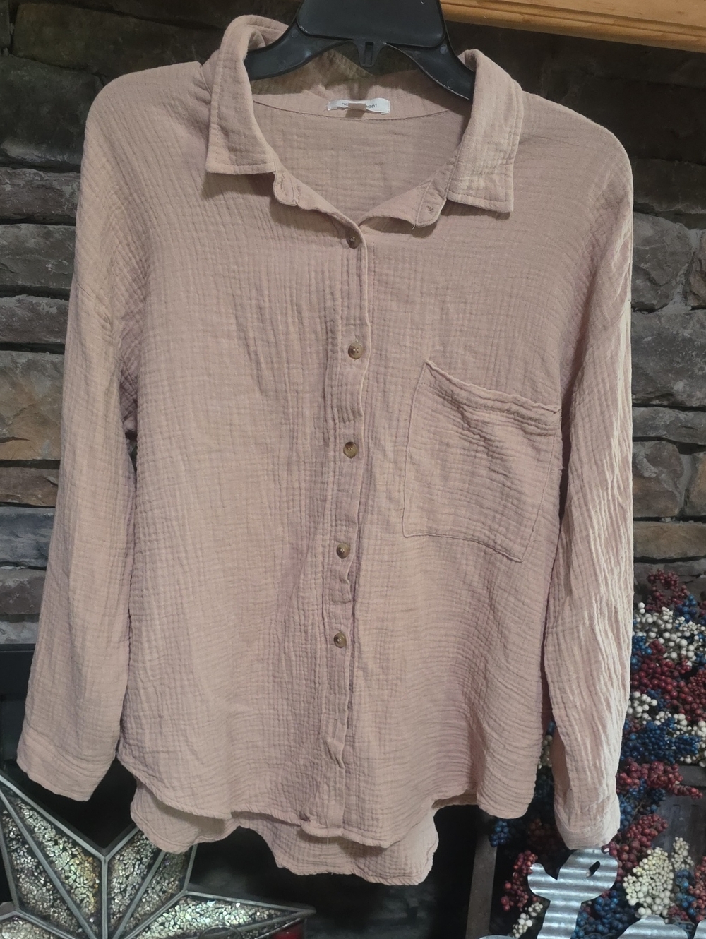 Tan Button Up Sz XL
